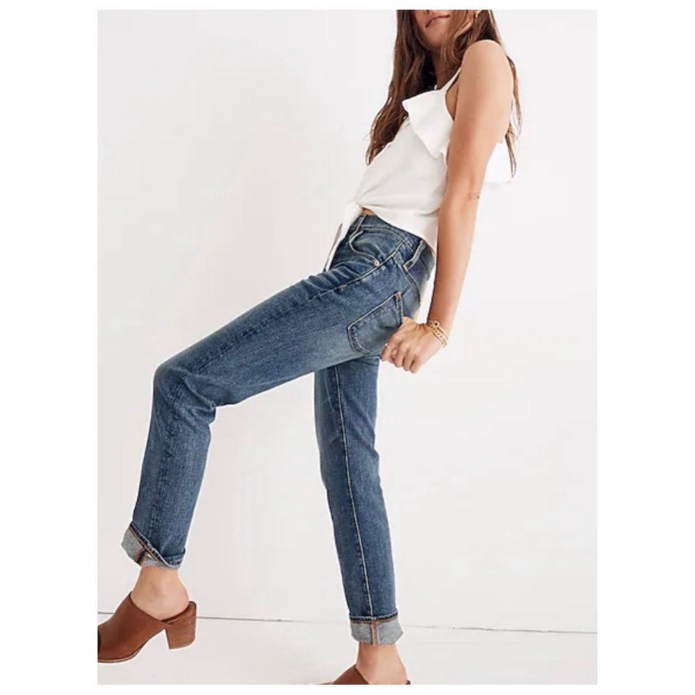 Madewell Women’s Sz 28 Slim Mid Rise Stretch Straight Leg Boy Jean